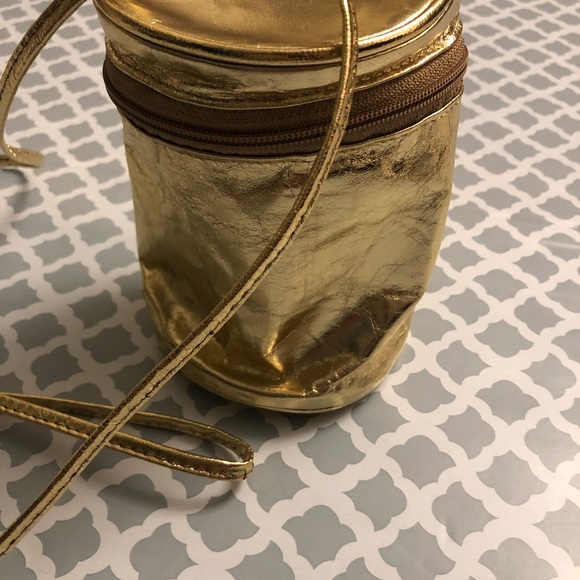 Gold Leather Retro  “Disco” Inspired Evening Crossbody Purse - Picture 4 of 7